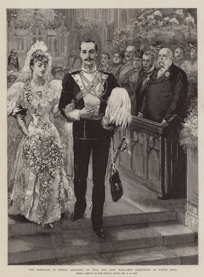 Die Hochzeit von Prinz Adolphus von Teck und Lady Margaret Grosvenor in Eaton Hall von Charles A. Cox